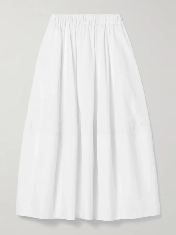 Co Bubble Paneled Cotton-poplin Midi Skirt
