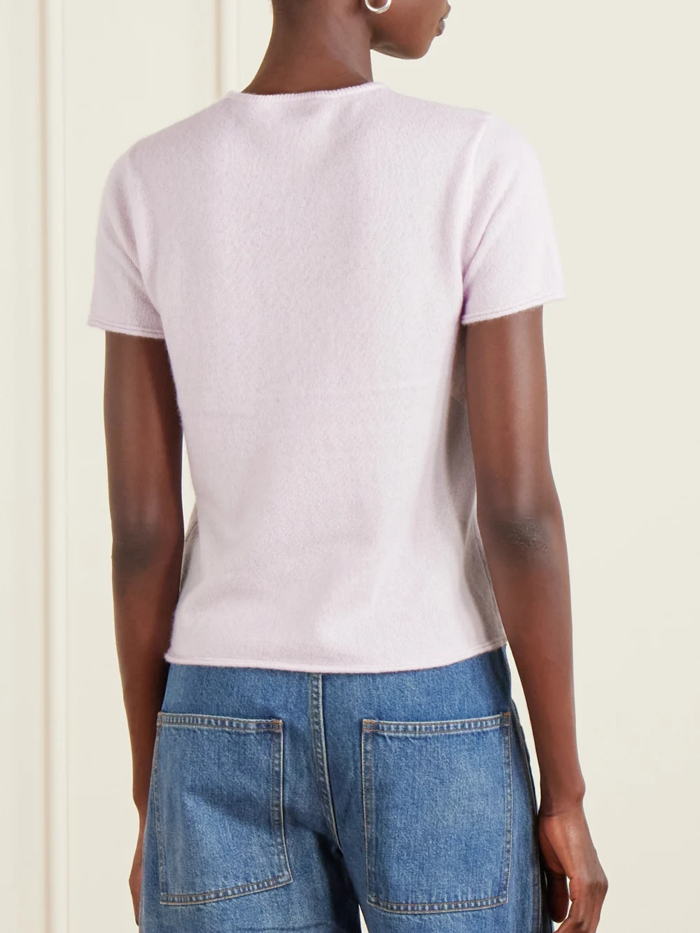 Back view of the Co Cashmere and Silk-blend T-shirt