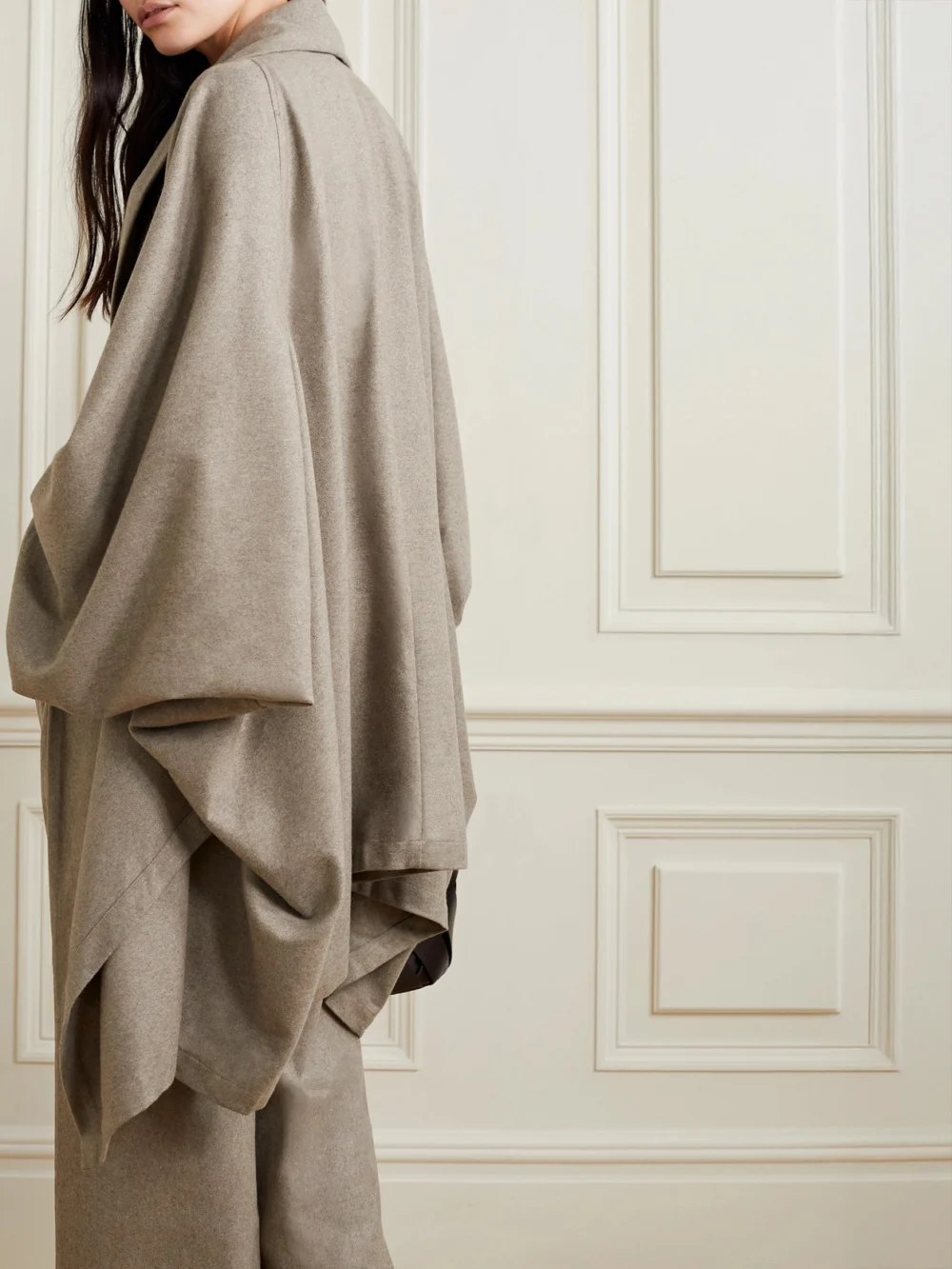 Back view of the Co Natural World Recycled Cashmere Coat