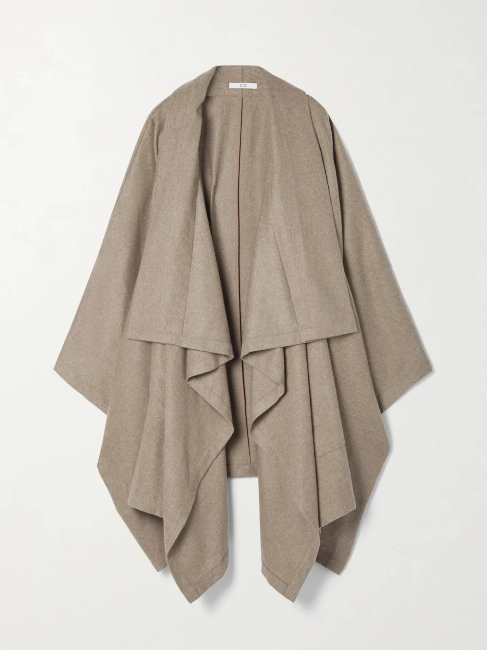 Co Natural World Recycled Cashmere Coat in taupe