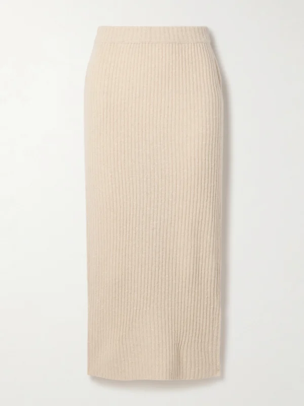Co Ribbed Wool-blend Midi Skirt