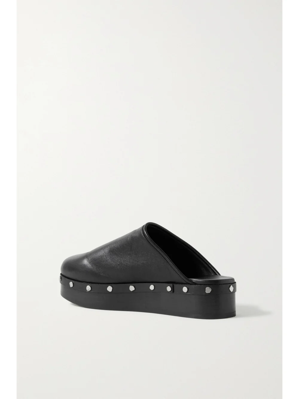 Back view of the Co Studded Platform Leather Clogs