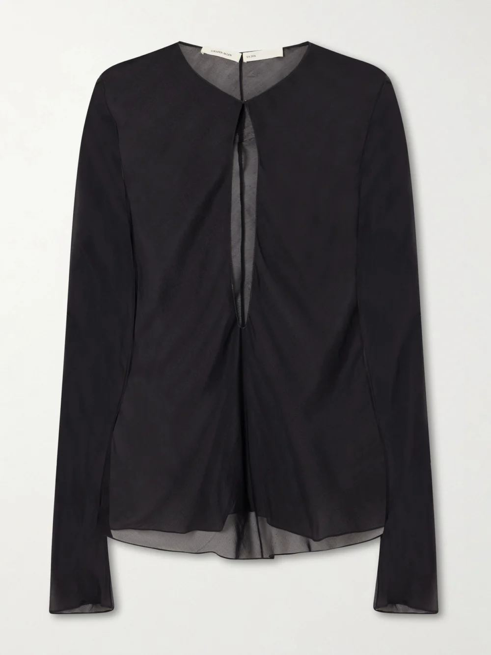 Colleen Allen Cut-out Silk-chiffon Blouse in black
