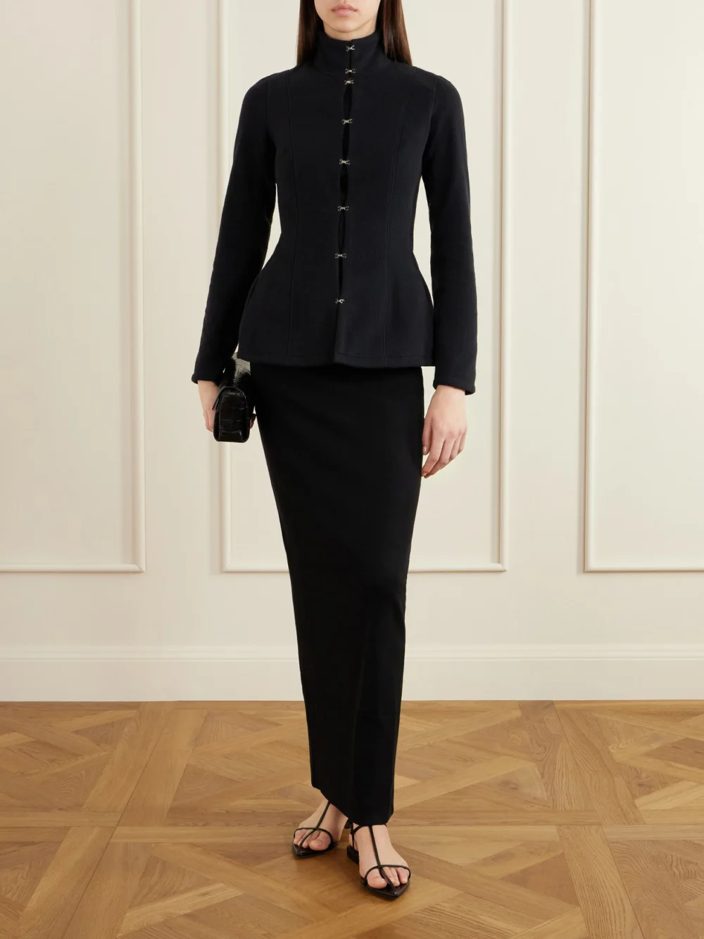 Colleen Allen Paneled Fleece Jacket, worn by a model