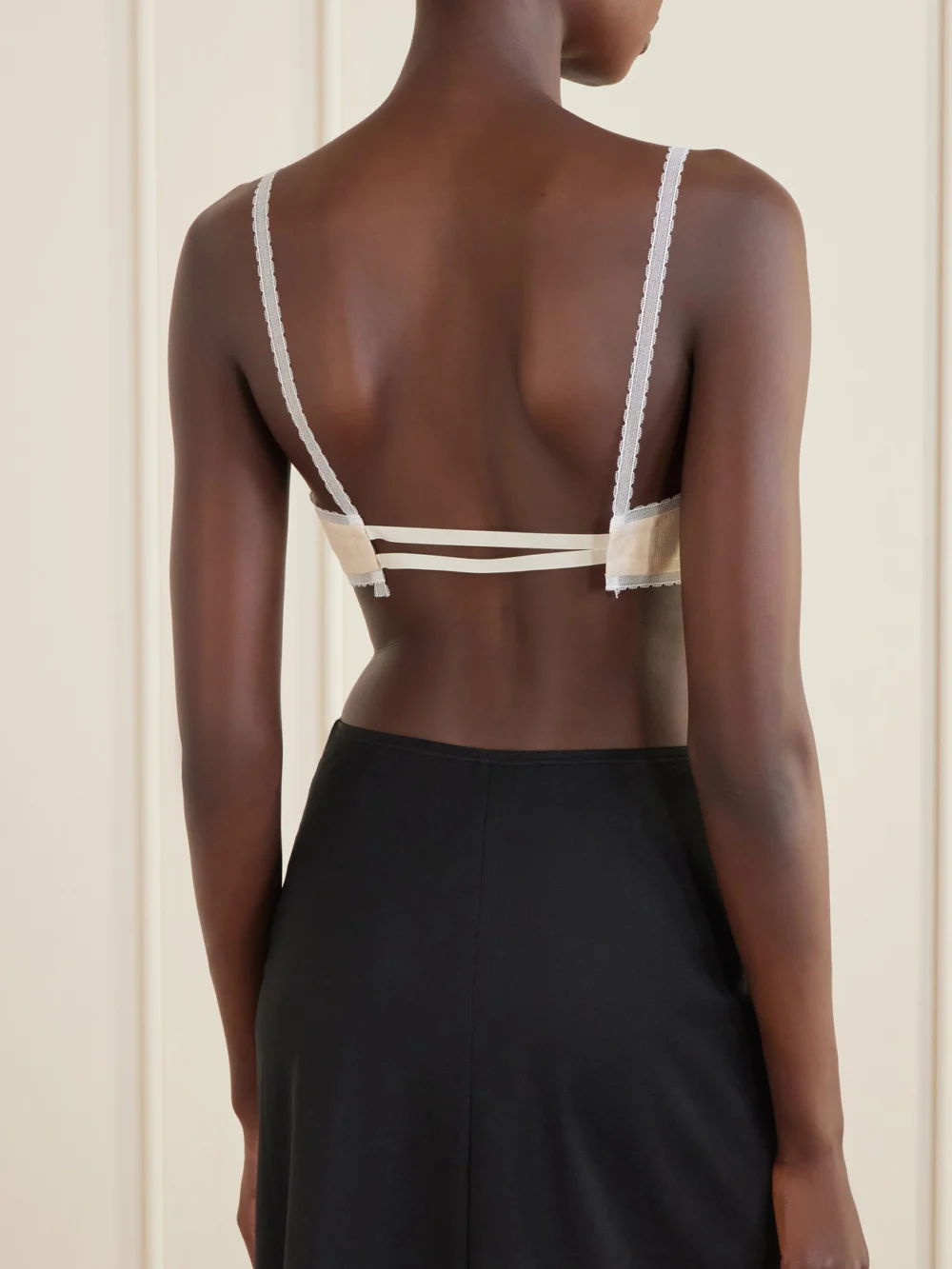Back view of the Colleen Allen Tulle Bralette