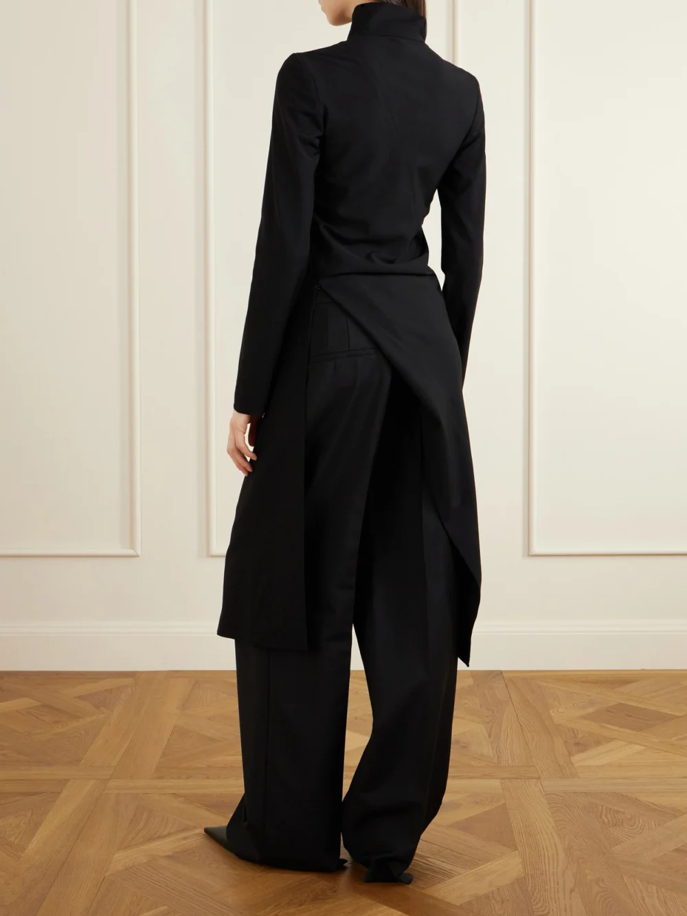Back view of the Colleen Allen Twist Stretch-crepe Jacket