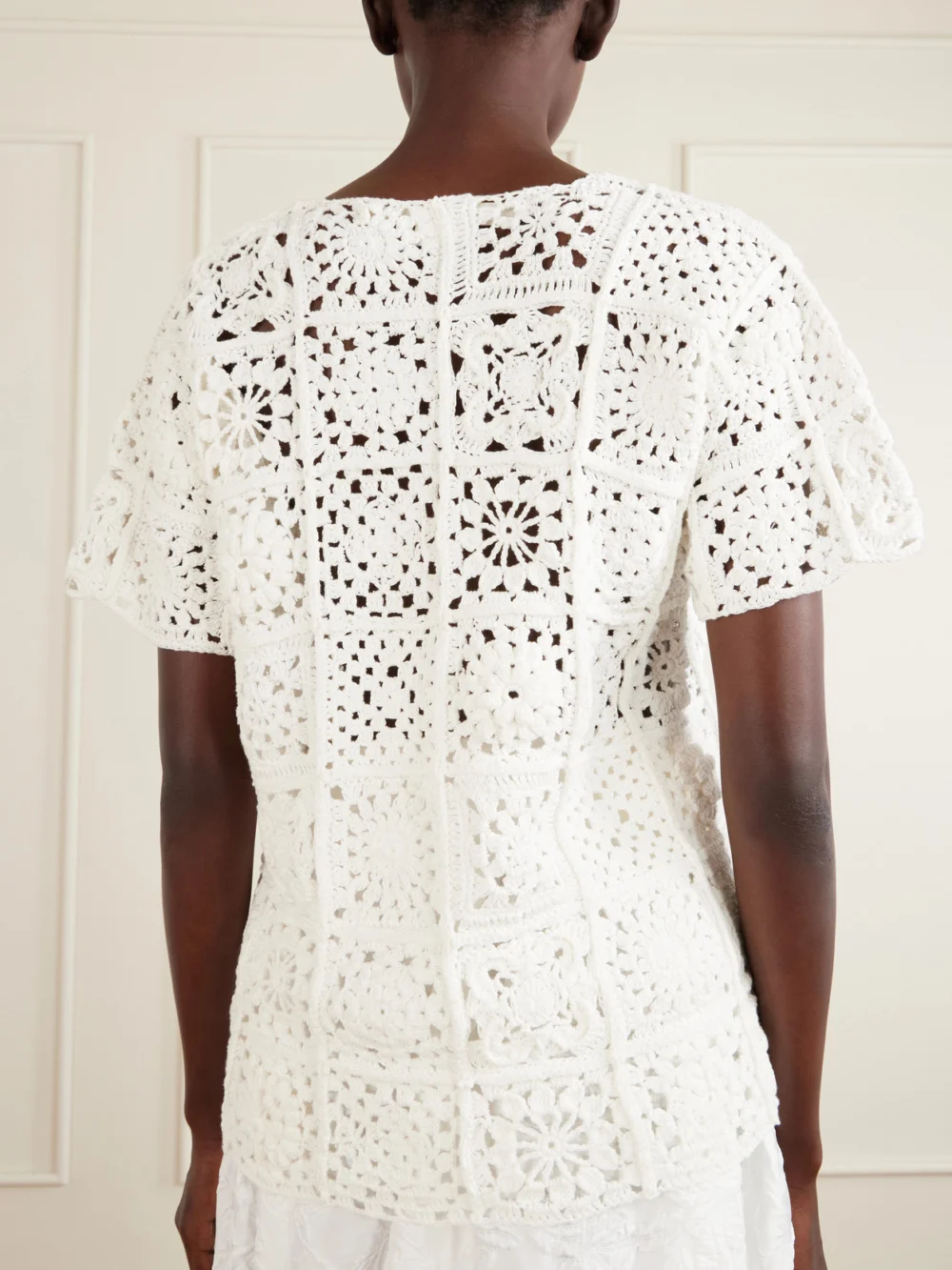 Back view of the Comme des Garçons Crocheted Cotton Top