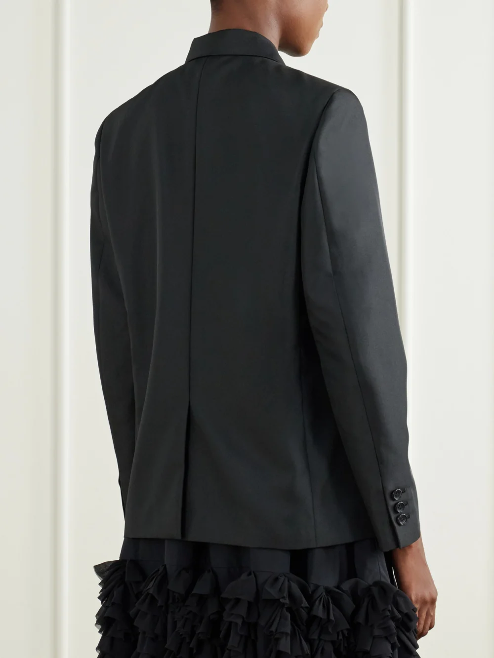 Back view of the Comme des Garçons Floral-appliquéd Twill Jacket