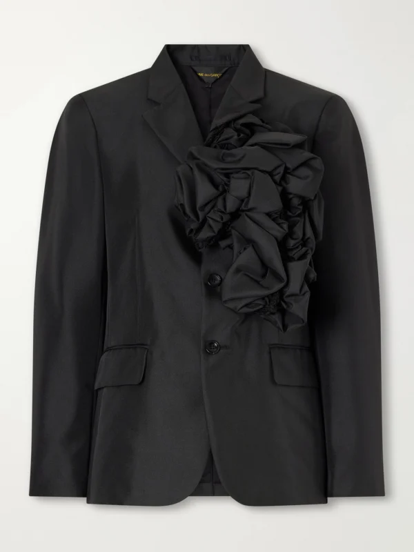 Comme des Garçons Floral-appliquéd Twill Jacket