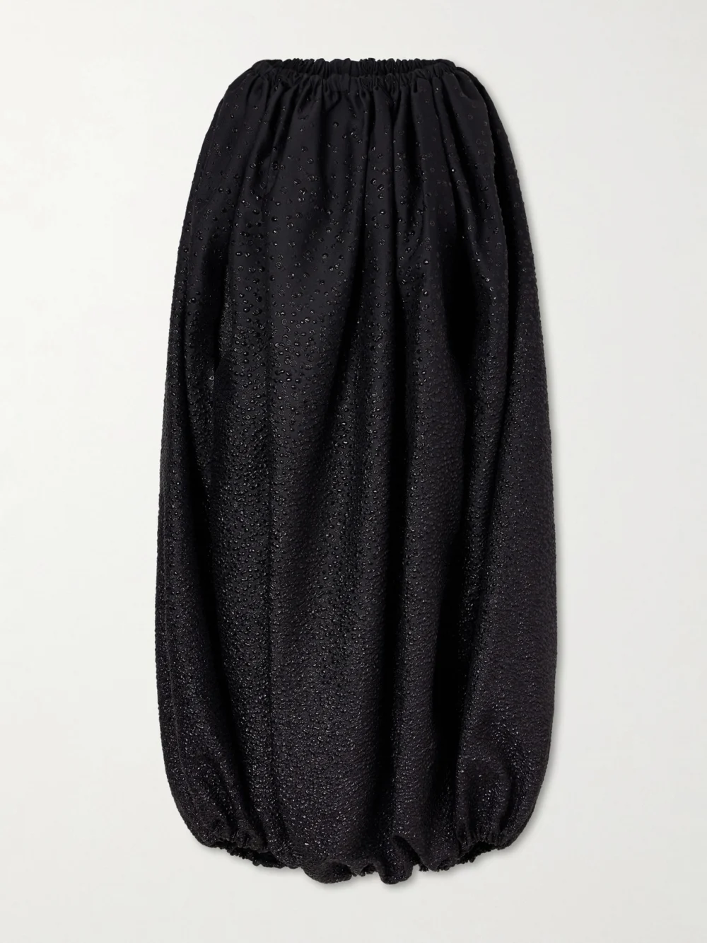Comme des Garçons Gathered Cloqué Midi Dress in black
