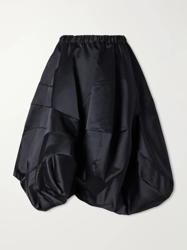 Comme des Garçons Gathered Satin Midi Skirt