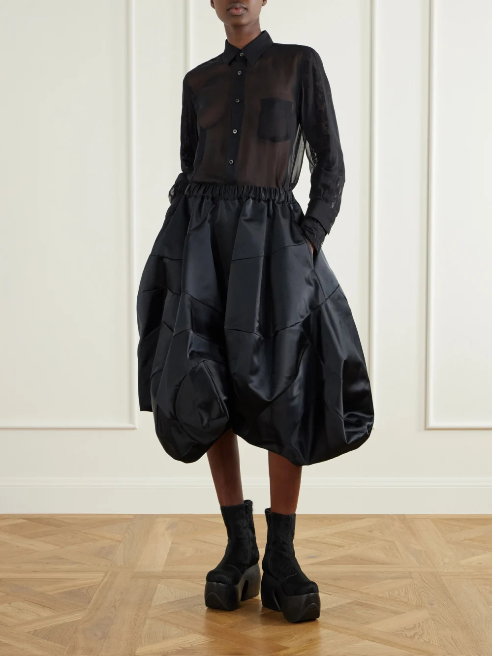 Comme des Garçons Georgette Shirt, worn by a model