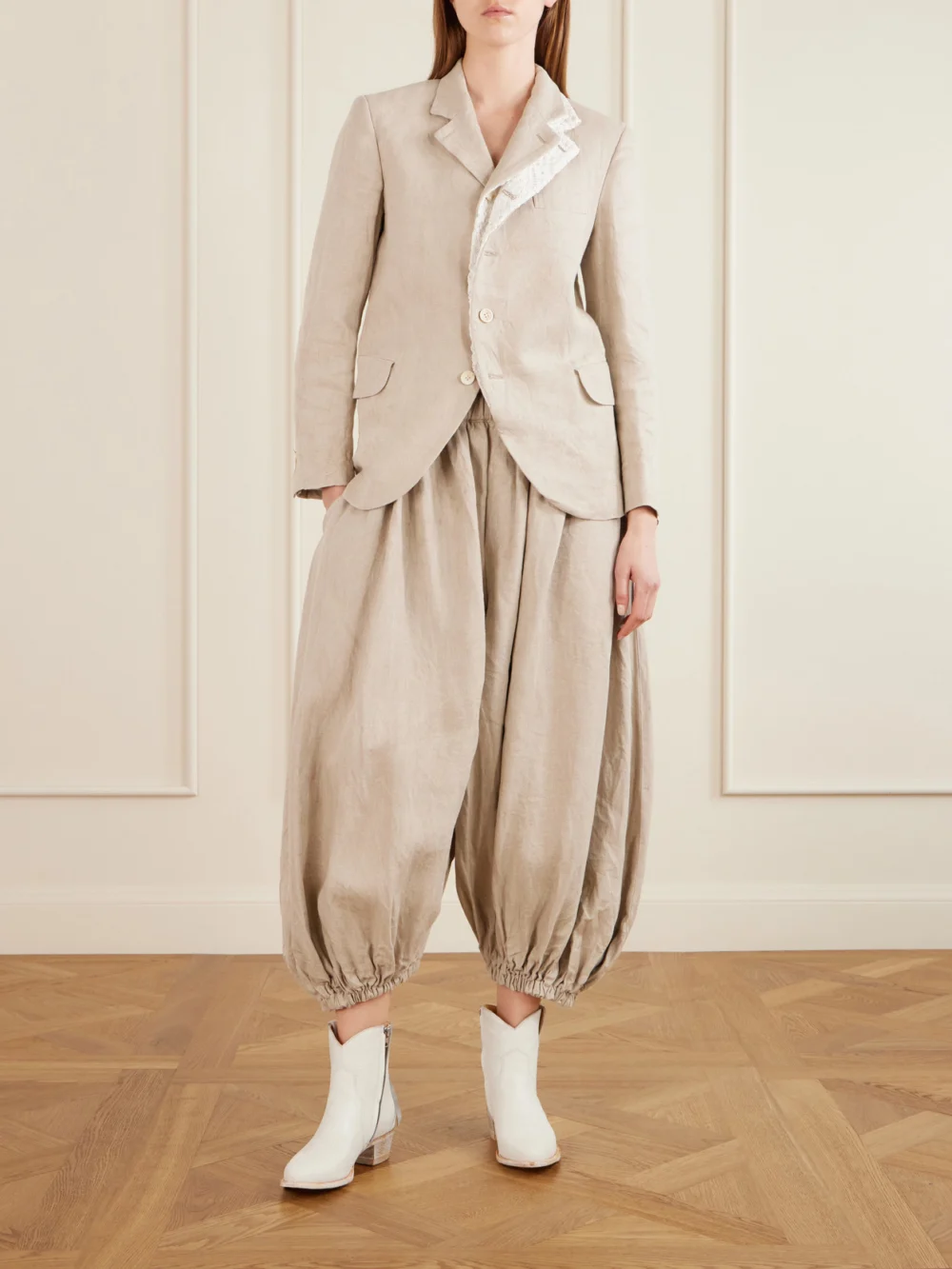 Comme des Garçons Linen Wide-leg Pants, worn by a model