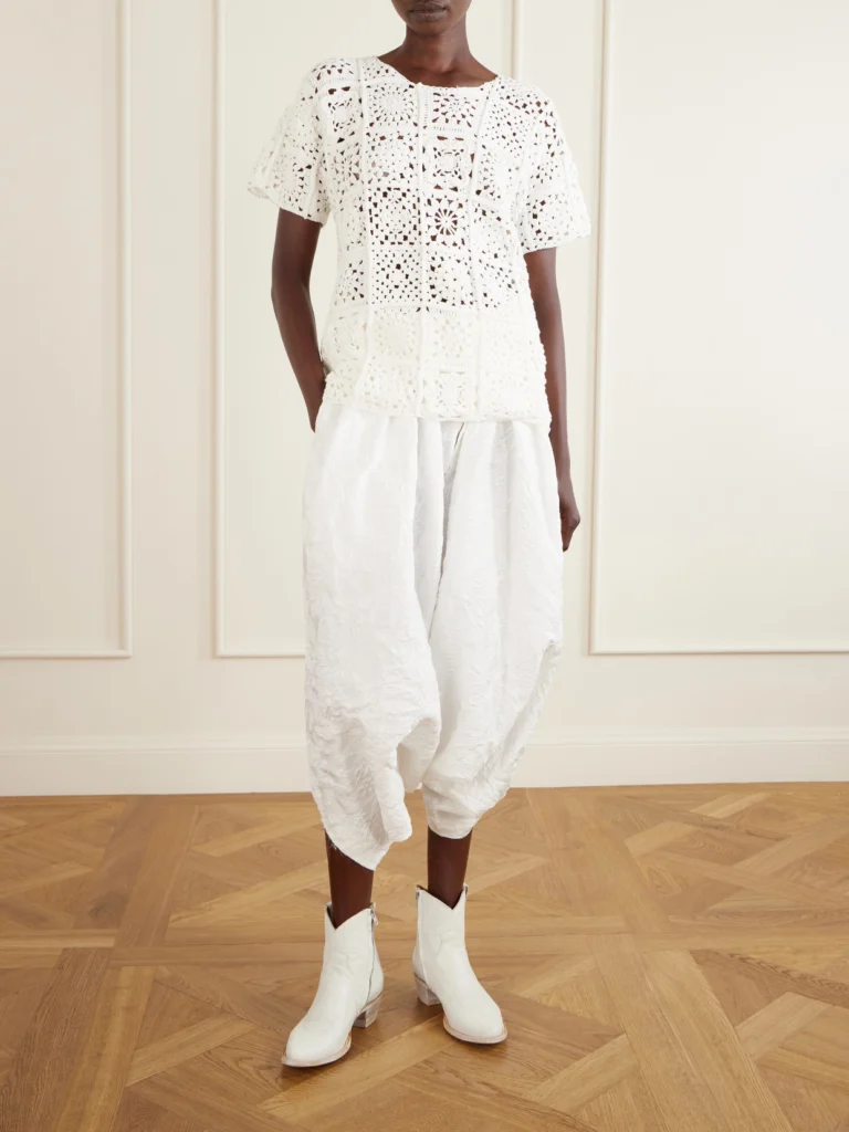 Comme des Garçons Pleated Jacquard-knit Wide-leg Pants