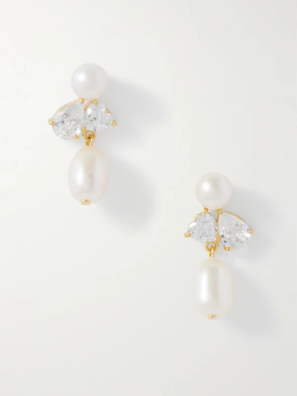 Completedworks Infinity's Reversal Recycled Gold Vermeil, Cubic Zirconia and Pearl Earrings