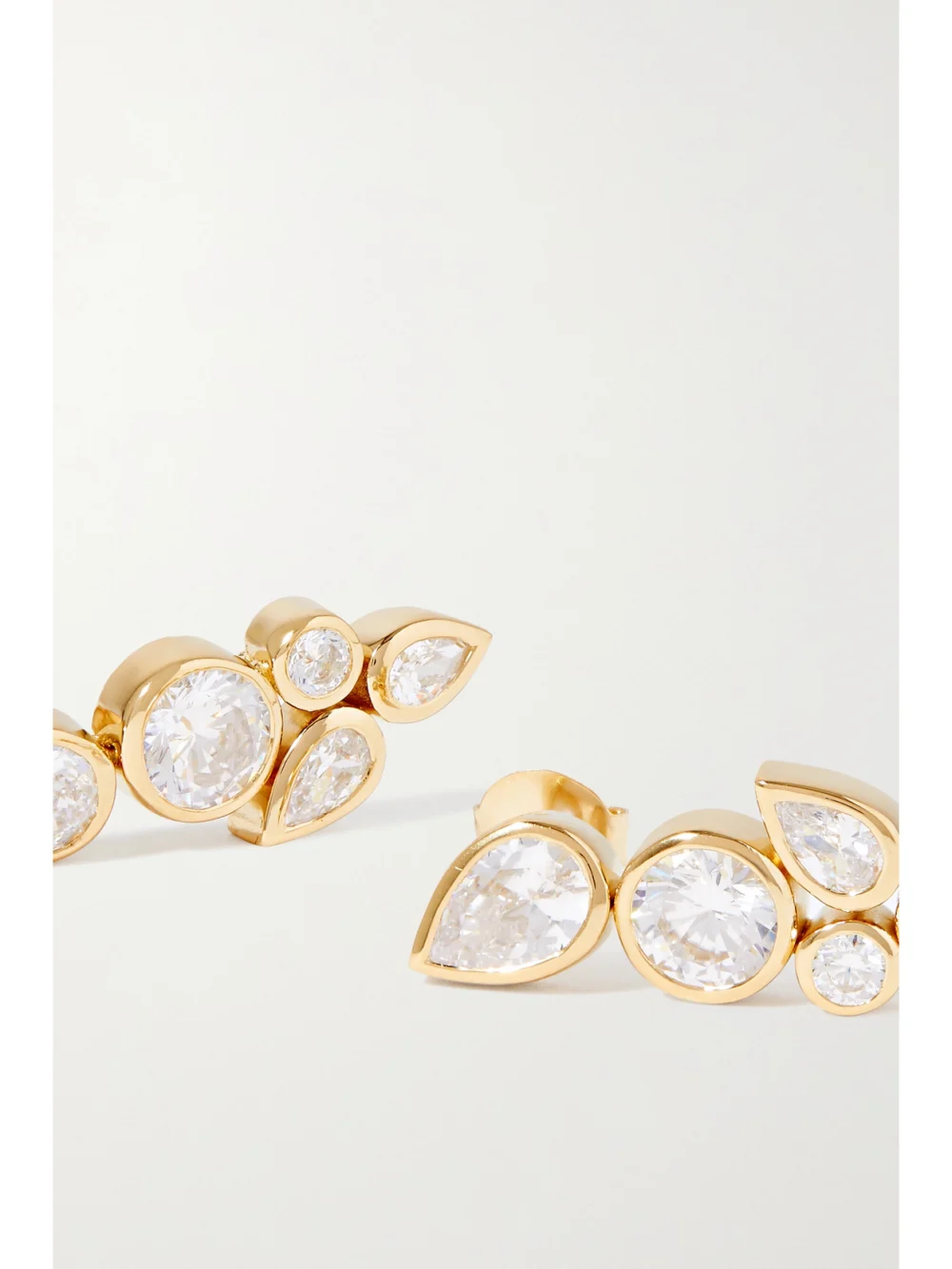 Close-up detail of the Completedworks No Rush Recycled Gold Vermeil Cubic Zirconia Earrings