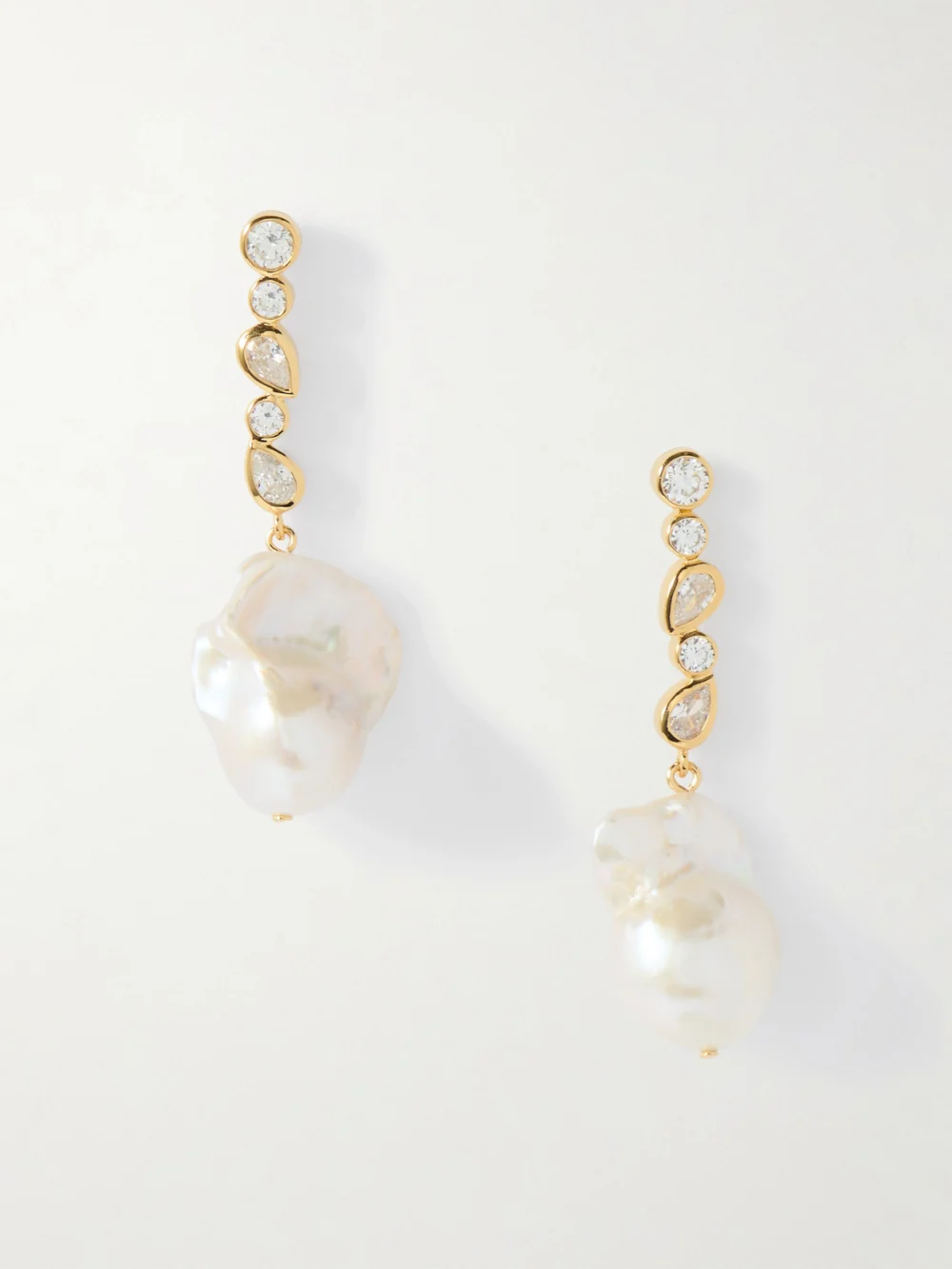 Completedworks Recycled Gold Vermeil, Pearl and Cubic Zirconia Earrings