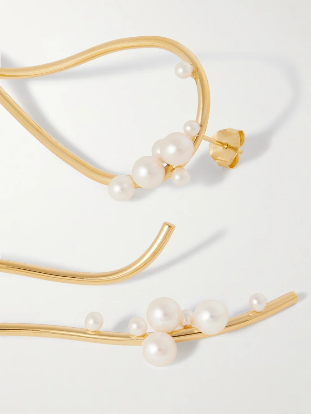 Back view of the Completedworks Wild Relatives Gold Vermeil Pearl Earrings