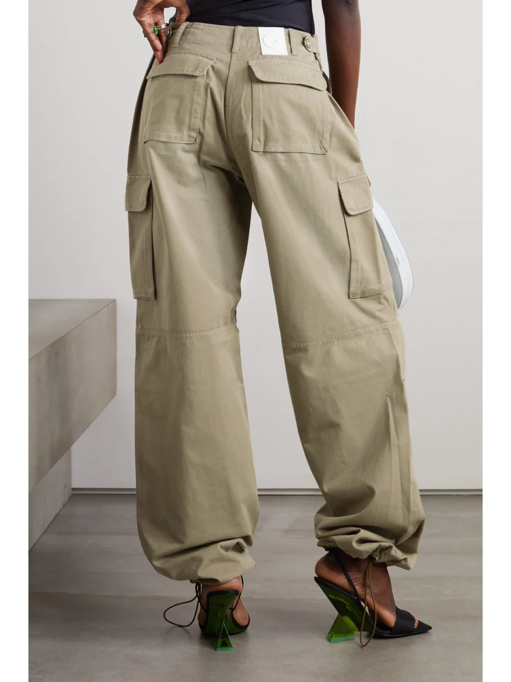 Back view of the Coperni Cotton-twill Wide-leg Cargo Pants