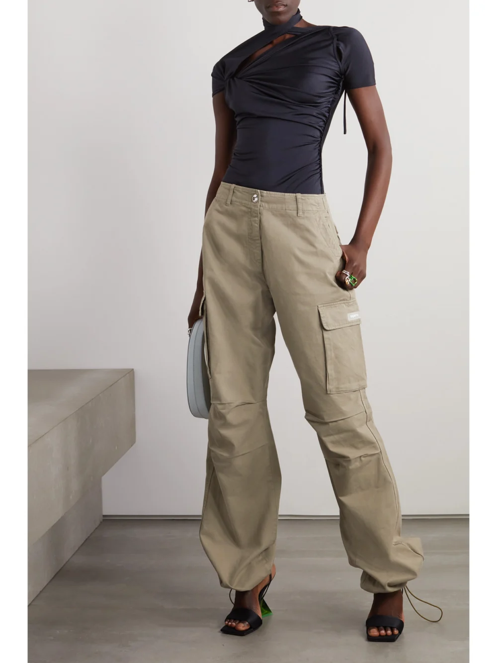 Coperni Cotton-twill Wide-leg Cargo Pants, worn by a model