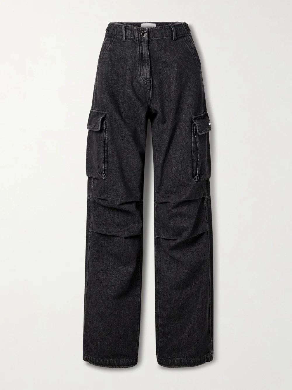 Coperni High-rise Wide-leg Cargo Jeans in black