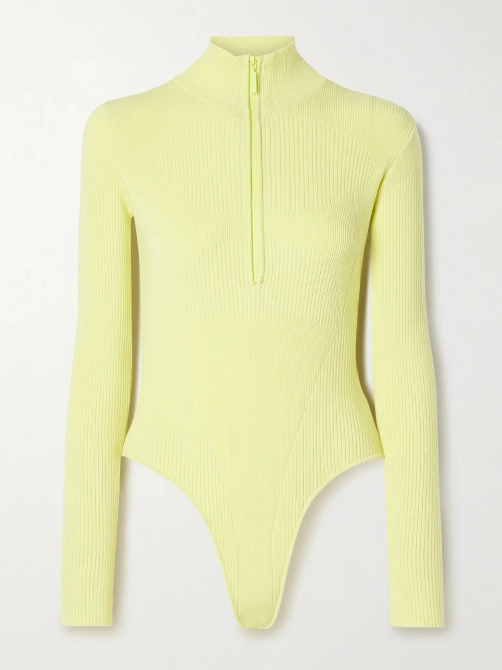 Cordova Butte Ribbed Merino Wool-blend Turtleneck Bodysuit in yellow