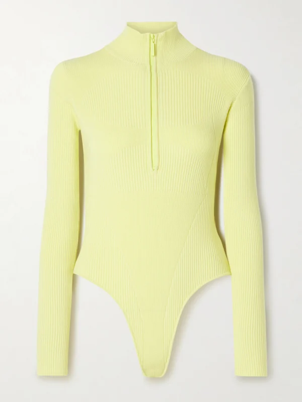 Cordova Butte Ribbed Merino Wool-blend Turtleneck Bodysuit