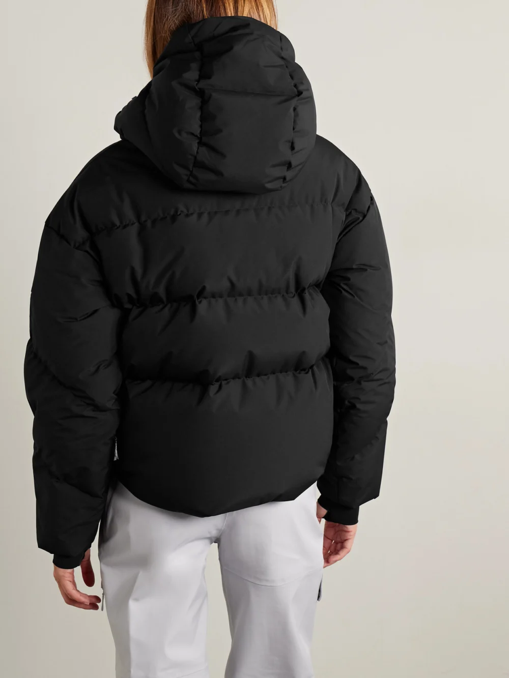 Back view of the Cordova Meribel Hooded Quilted Recycled Down Ski Jacket