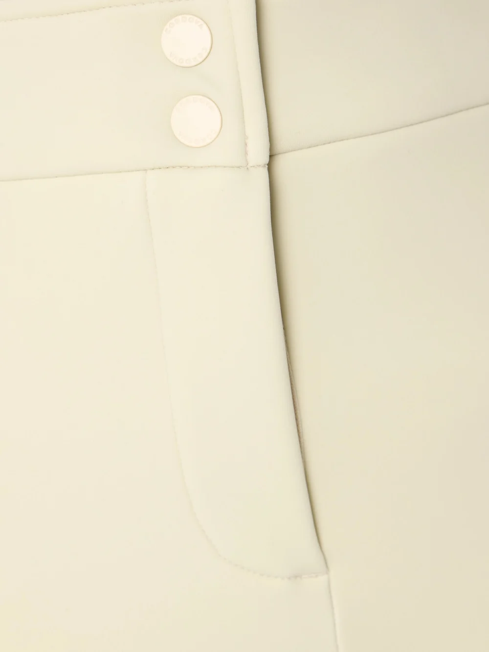 Close-up detail of the Cordova Saint Moritz Stretch Tech-jersey Flared Ski Pants