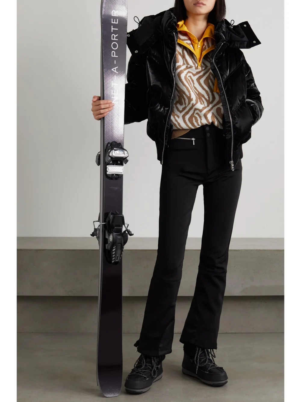 Cordova The Niseko Hooded Quilted Down Ski Jacket, worn by a model