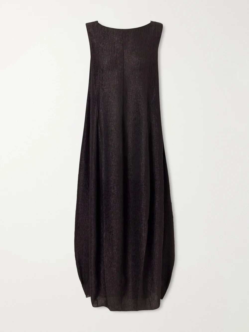 Cortana Anhelo Crinkled Silk-chiffon Maxi Dress in black