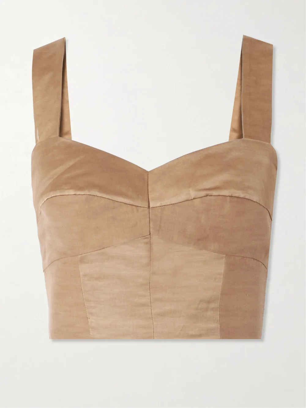 Cortana Gloria Cropped Dupioni Top in beige