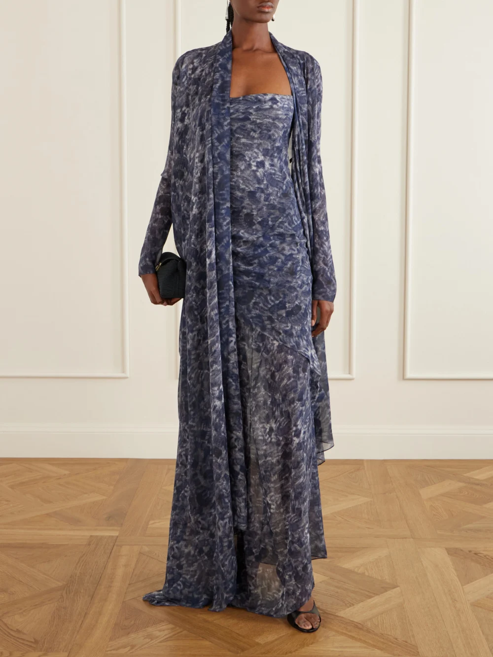 Cortana Meena Silk-satin Maxi Dress, worn by a model