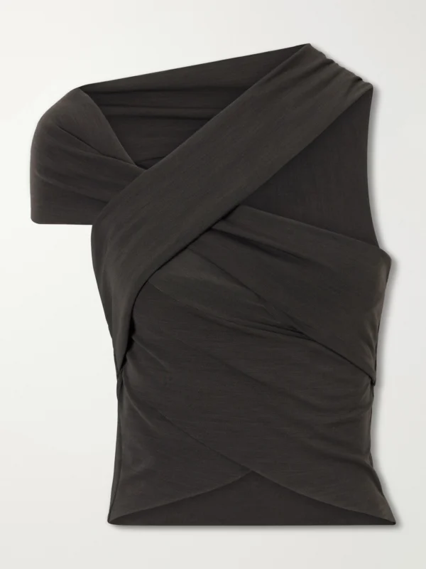 Cortana Myia Asymmetrical Crepe Blouse