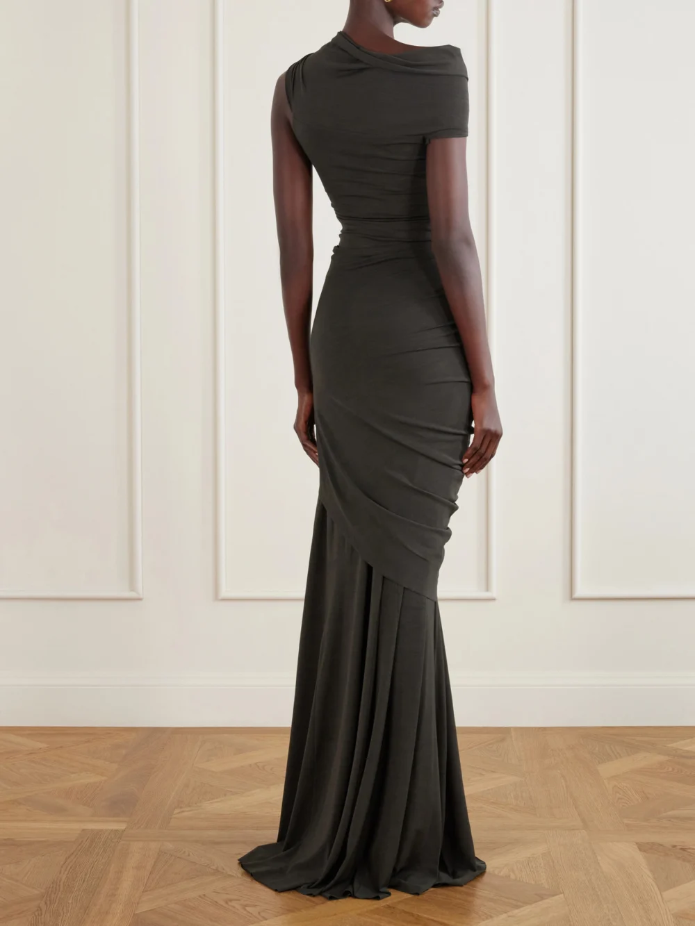 Back view of the Cortana Myia Crepe Maxi Skirt