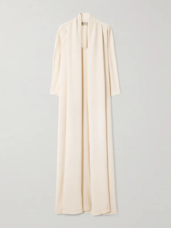 Cortana Niza Cape-effect Stretch-silk Crepon Maxi Dress