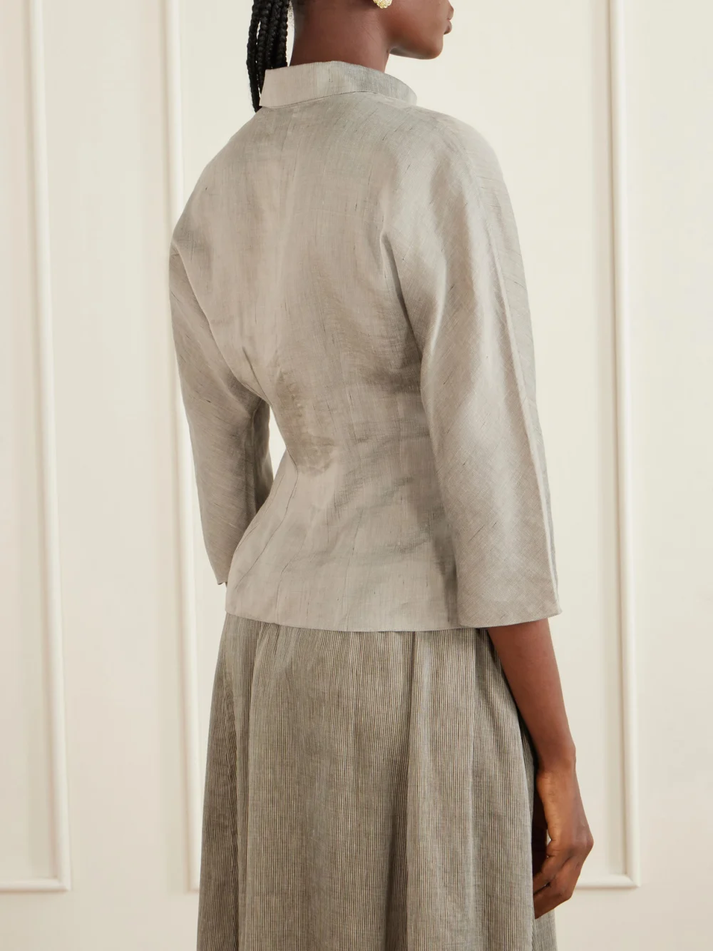 Back view of the Cortana Theresa Dupioni Shirt