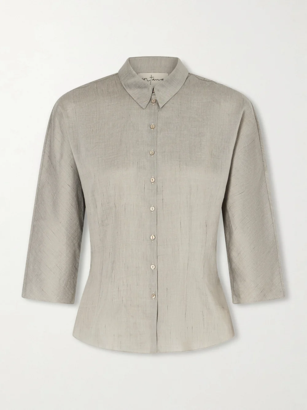 Cortana Theresa Dupioni Shirt in gray