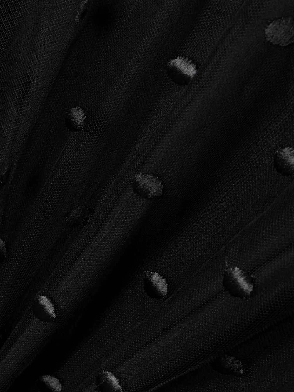Close-up detail of the Costarellos Pussy-bow Point D'esprit Blouse