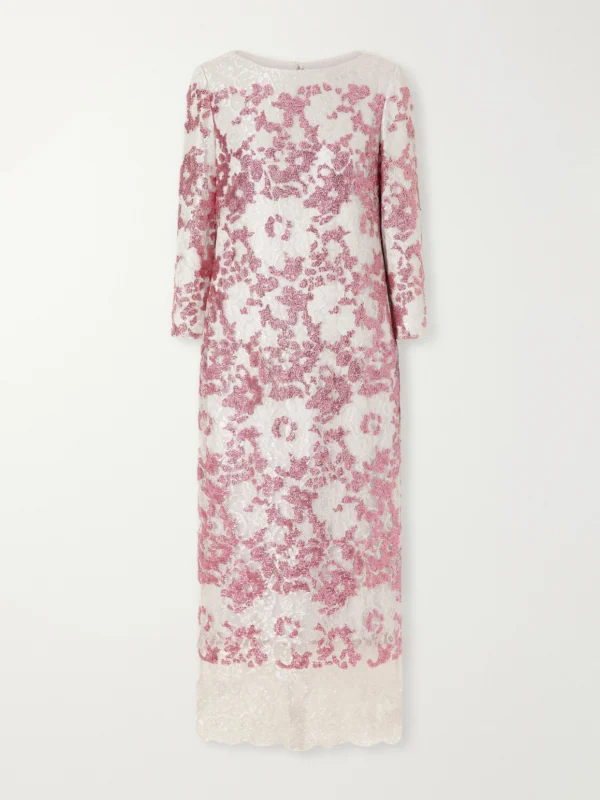 Costarellos Santina Sequin-embellished Lace Gown