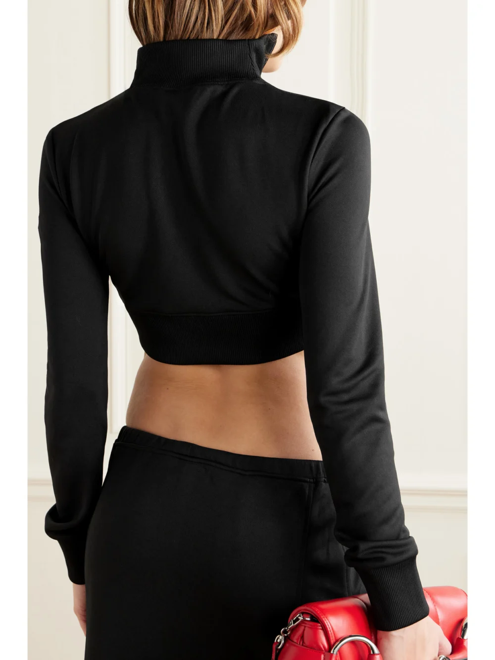 Back view of the Courrèges Cropped Ribbed Jersey Jacket
