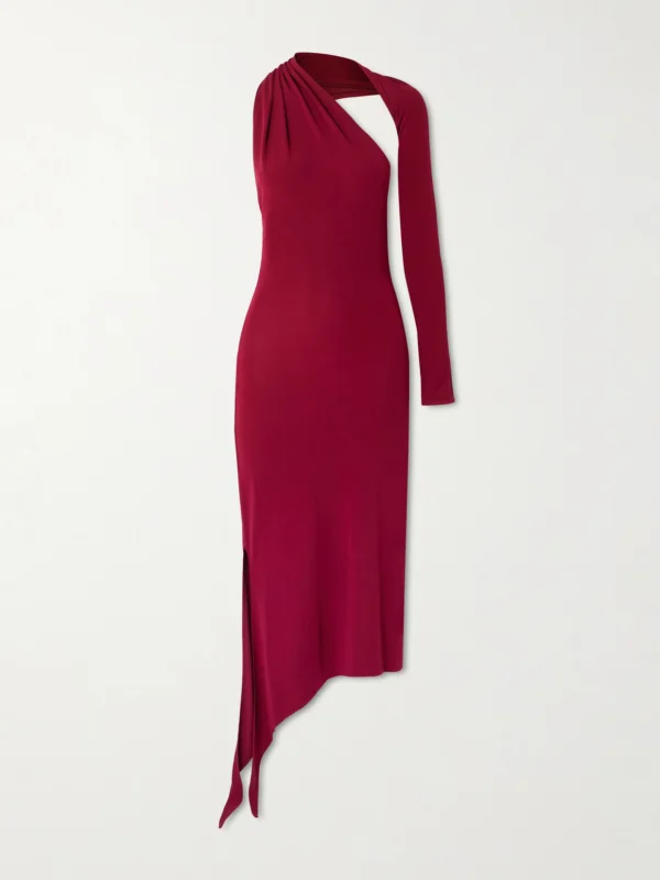 Courrèges Cutout One-sleeve Crepe-jersey Midi Dress