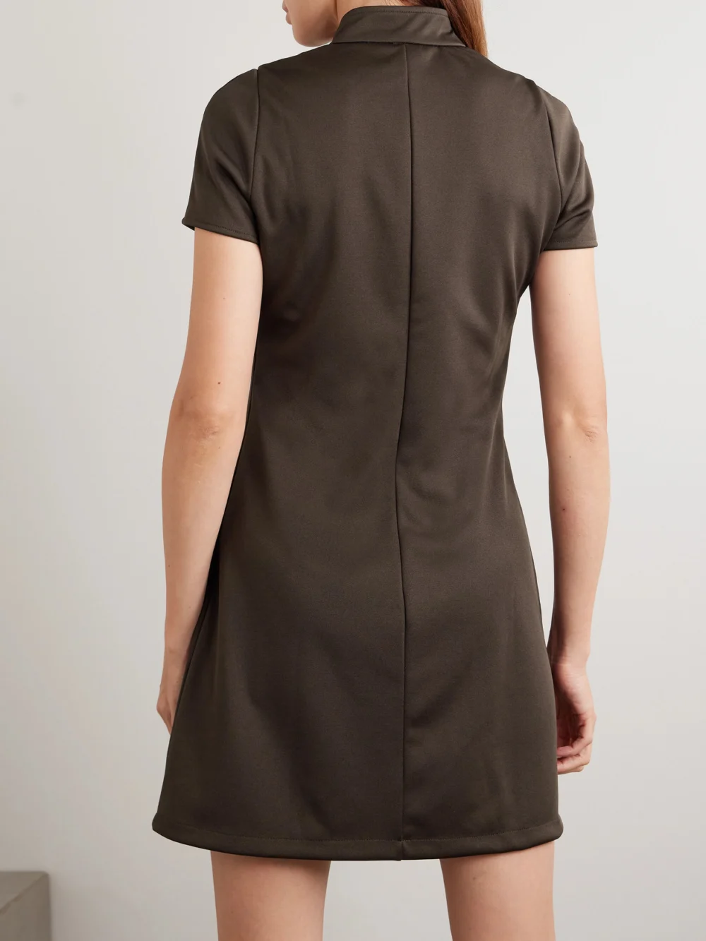 Back view of the Courrèges Interlock Appliquéd Jersey Mini Dress