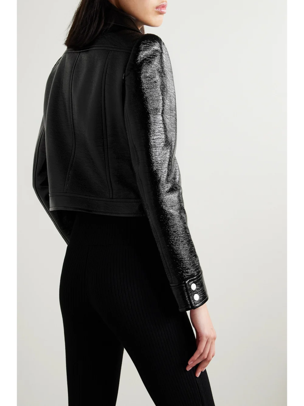Back view of the Courrèges Reedition Coated Cotton-blend Jacket