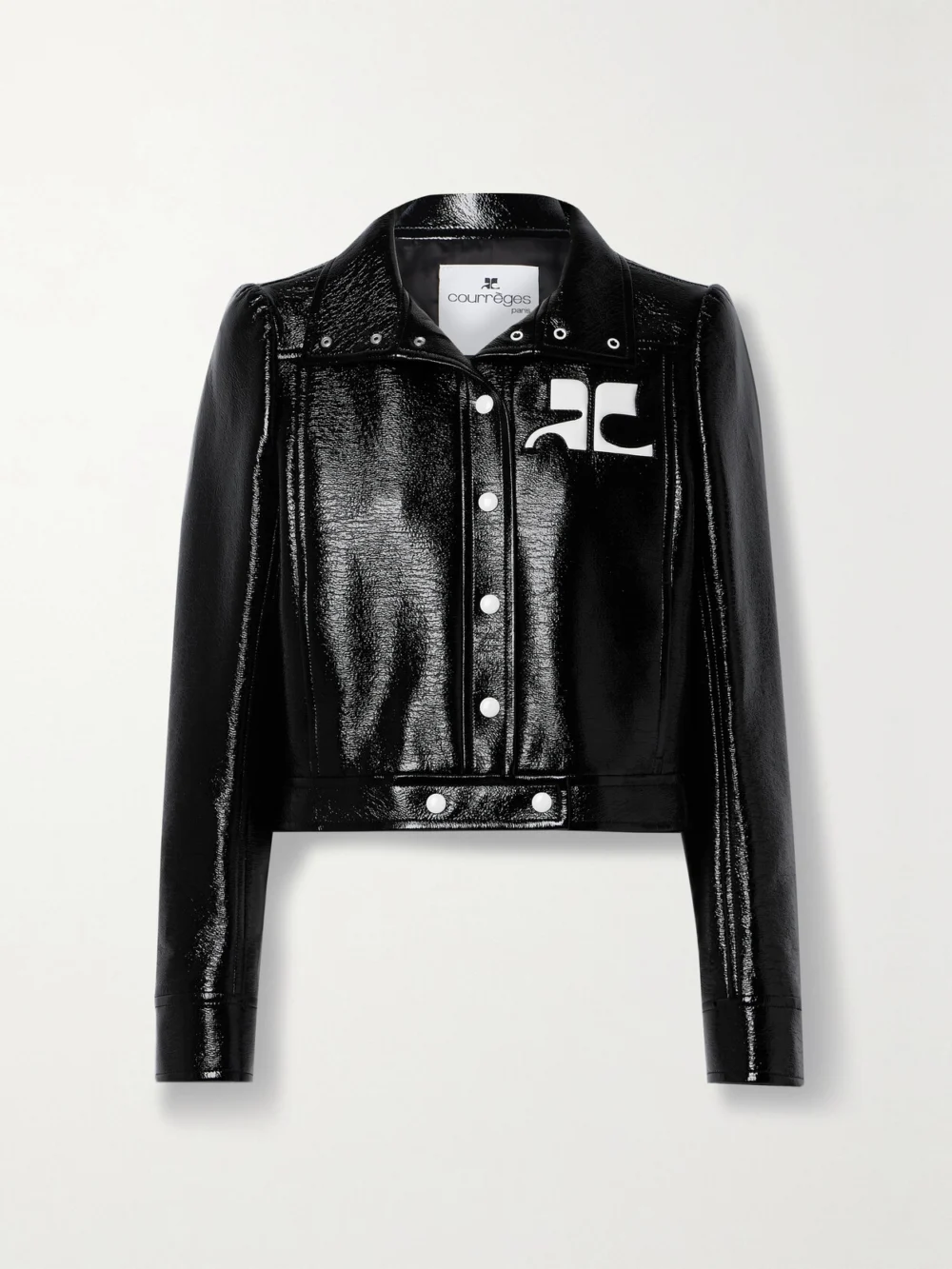 Courrèges Reedition Coated Cotton-blend Jacket in black