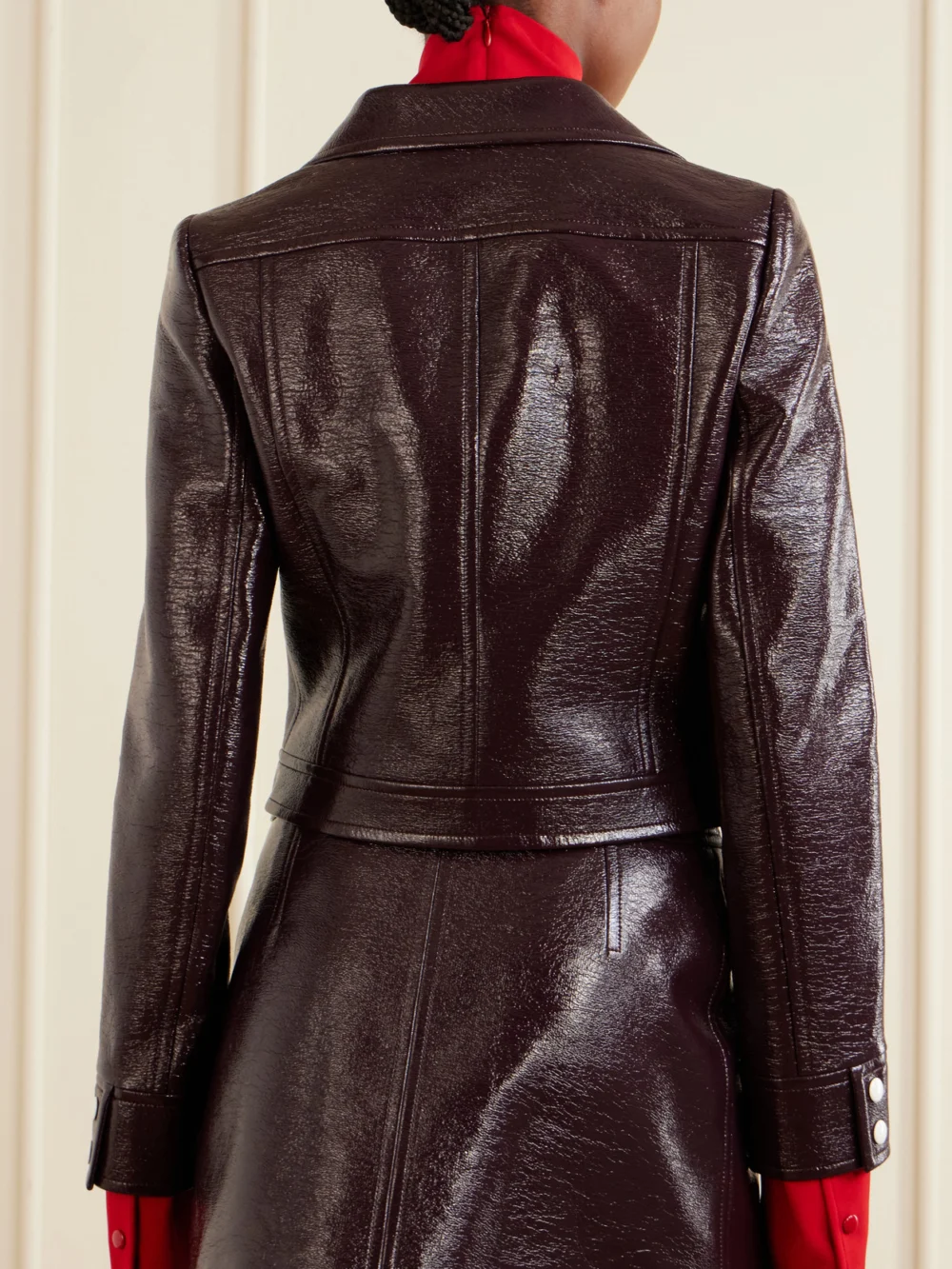 Back view of the Courrèges Reedition Coated Cotton-blend Jacket