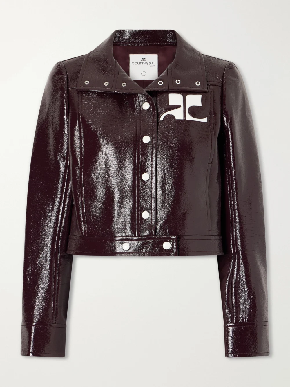 Courrèges Reedition Coated Cotton-blend Jacket in merlot