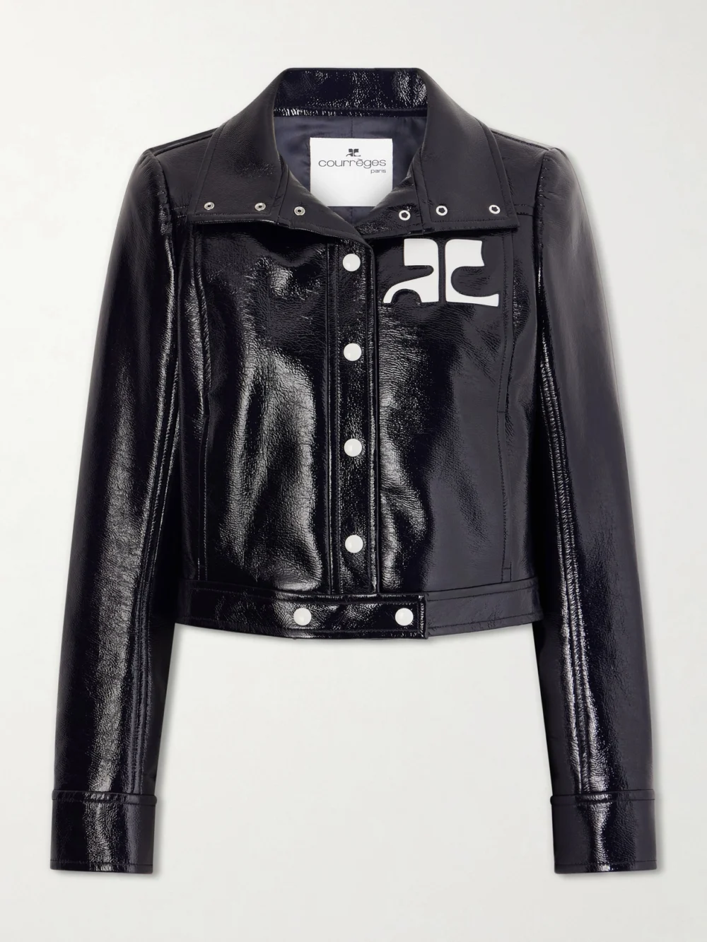 Courrèges Reedition Coated Cotton-blend Jacket in navy