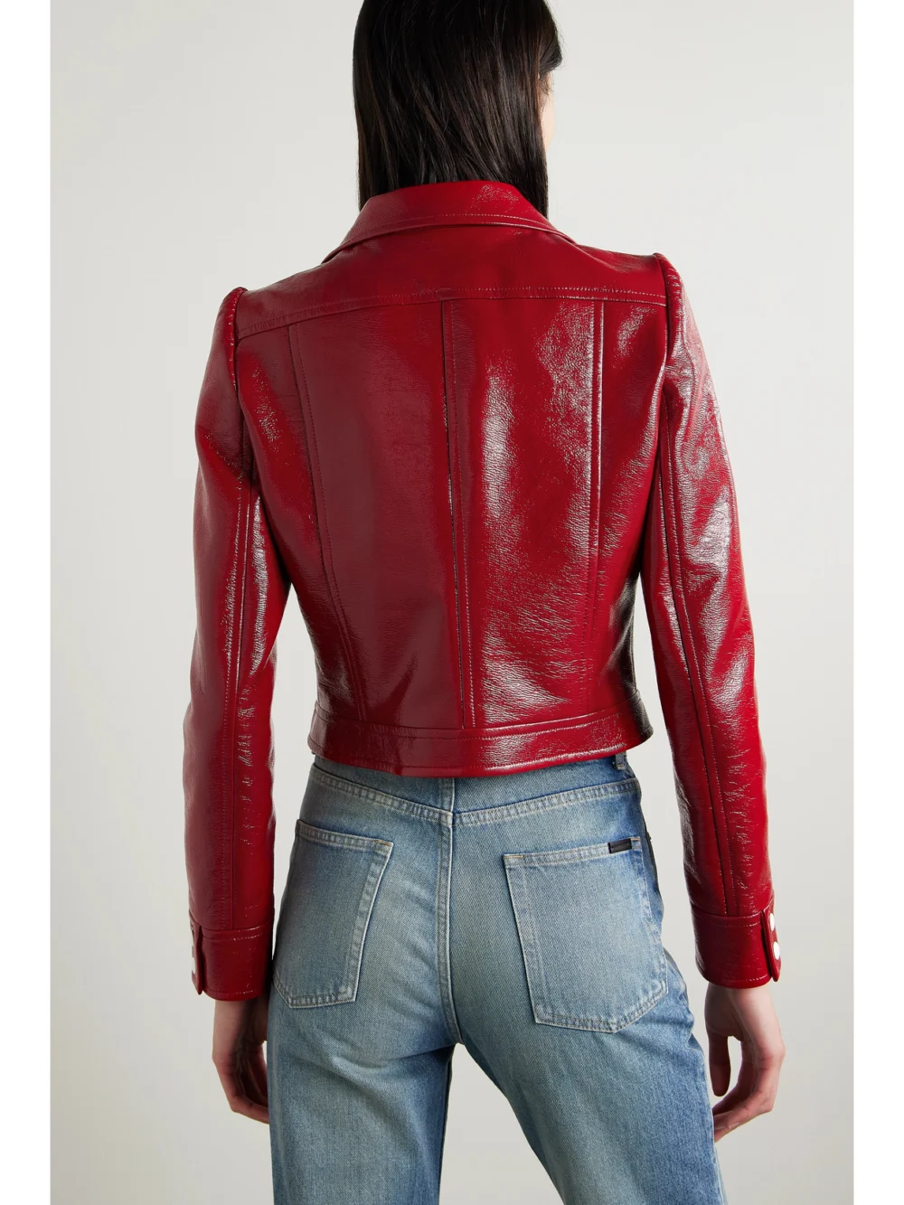 Back view of the Courrèges Reedition Coated Cotton-blend Jacket