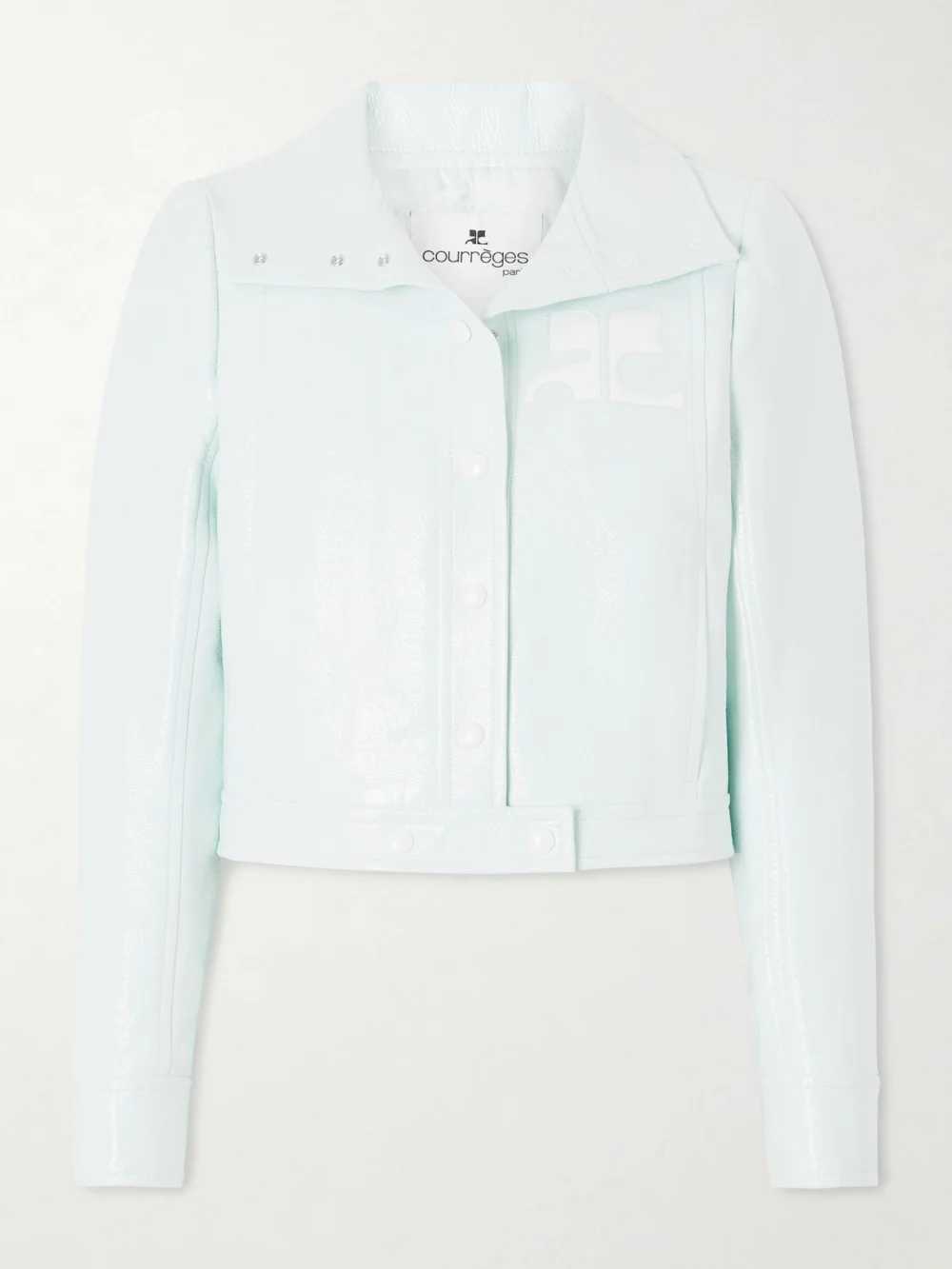 Courrèges Reeditioncropped Coated Cotton-blend Jacket in mint